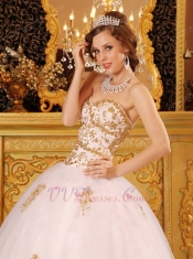 Designers List White Quinceanera Dress With Golden Details