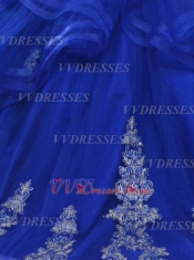 Latin & Mexico Girl Womanhood Ceremony Quince Ball Gown Royal Blue Off Shoulder Tulle Ruffles