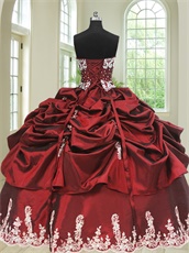 Four Pieces DIY Detachable Burgundy Mature Women Quinceanera Ball Gown Customized