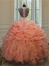 Double Straps Sweetheart Peach Designer Same Style Quinceanera Ball Gown Memorable