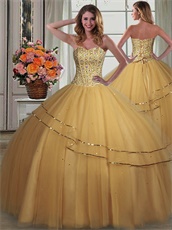 Detachable Four Pieces Several Styles Gold Flat Court Ball Gowns to Dance