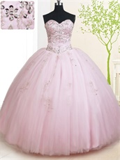 Floor Length Underskirt Sweet 16 Ball Gown Baby Pink Girls Most Chose Color