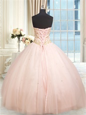 Blush Pink Gold Details Brilliant Quinceanera Ball Gown Photography Studio Costumes