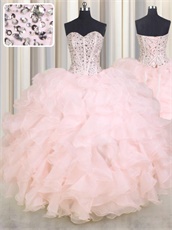 Blush Pink Sweetheart Junior Quinceanera Celebrity Ball Gown Online Cheap