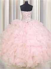 Blush Pink Sweetheart Junior Quinceanera Celebrity Ball Gown Online Cheap