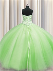 Picture of Real Products Lime Green Princess Puffy Quinceanera Ball Gown Slip