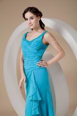 Ankle-length Straps Teal Chiffon Prom Dress Stores Online