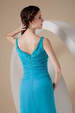 Ankle-length Straps Teal Chiffon Prom Dress Stores Online