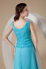 Wide Straps Ankle-length Aqua Mother Of The Bride Dress