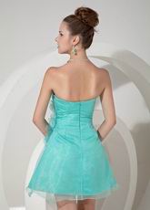 Pale Turquoise Organza Sweet 16 Dress Under 100 Pounds