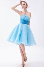 Strapless Light Blue Lovely Girls Choose Graduation Dress