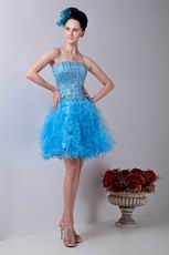 Strapless Crystal Azure Unique Dress For Cocktail Party