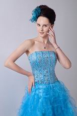 Strapless Crystal Azure Unique Dress For Cocktail Party