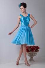 Straps Square Aqua hort Modest Homecoming Dress