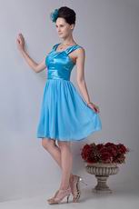 Straps Square Aqua hort Modest Homecoming Dress