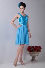 Straps Square Aqua hort Modest Homecoming Dress