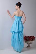 Unique High Low Skirt Aqua Blue Chiffon Prom Dress Cheap Price