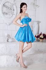 Pretty Flaring Blue Stain Mini Graduation Dress