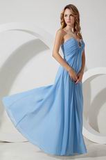 Sweetheart Floor Length Baby Blue Chiffon Prom Dress Shop