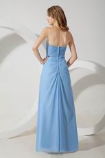 Sweetheart Floor Length Baby Blue Chiffon Prom Dress Shop