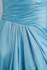 One Shoulder Corset Back Mermaid Light Sky Blue Prom Dress