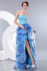 Unique Layers Asymmetrical Multi Blue Evening Dress