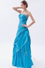 Princess Sweetheart Dodger Blue Taffeta Prom Celebrity Dress