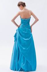 Princess Sweetheart Dodger Blue Taffeta Prom Celebrity Dress