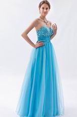 Modest Sweetheart Deep Sky Blue Evening Dress 2014