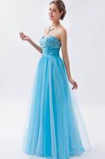 Modest Sweetheart Deep Sky Blue Evening Dress 2014