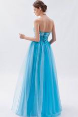 Modest Sweetheart Deep Sky Blue Evening Dress 2014