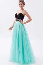 Classic Style Sweetheart Cyan Organza Evening Dress