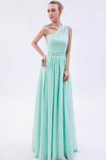 One Shoulder Column Silhouette Light Green Special Occasion Dress