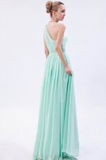 One Shoulder Column Silhouette Light Green Special Occasion Dress