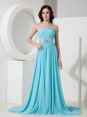 Top Designer Aqua Blue Chiffon Prom Dress Amazon Hot Sale