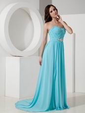 Top Designer Aqua Blue Chiffon Prom Dress Amazon Hot Sale