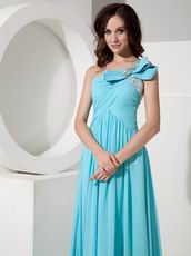 Discount One Shoulder Aqua Blue Women Prom Dress