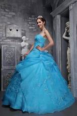 Sky Blue Embroidery 2014 Designer Quinceanera Dress For Sale