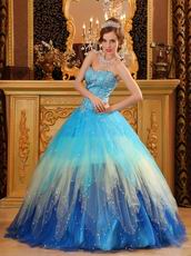 Stylish Gradually Changing Fading Contrast Color Quinceanera Dress