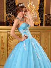 Sweet Heart Style Aqua Custom Made Quinceanera Dress Popular