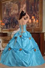 New Arrival 2014 Strapless Sky Blue Girls Quinceanera Gowns