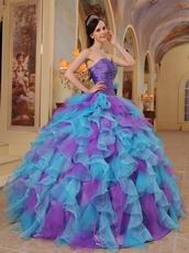 Top Seller Ruffles Puffy Skirt Custom Made Quinceanera Dress