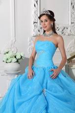 Aqua Blue Puffy Skitr Quinceanera Dresses Gowns For Cheap