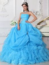 Aqua Blue Puffy Skitr Quinceanera Dresses Gowns For Cheap