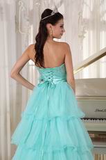 Minnesota Aqua Blue Layers Empire Skirt Prom Dress Cute