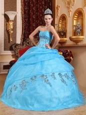 Cheap Aqua Blue 2014 Puffy Quinceanera Gown Clearance