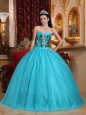 Popular Style Sky Blue Quinceanera Dress Flaring Sequin Bodice