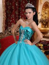 Popular Style Sky Blue Quinceanera Dress Flaring Sequin Bodice