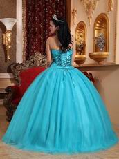 Popular Style Sky Blue Quinceanera Dress Flaring Sequin Bodice