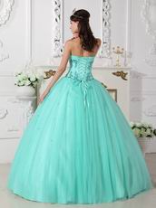 Sweetheart Pale Turquoise Beautiful Winter Quinceanera Dress